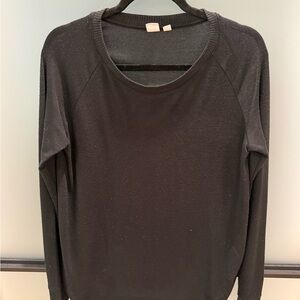 GAP Charcoal Raglan Long Sleeve Crewneck Top